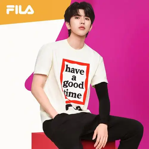 拍3件 【蔡徐坤同款】fila x hagt联名斐乐多彩情侣t马卡龙t男女短袖
