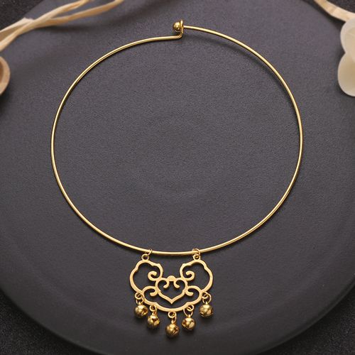 古风汉服饰品儿童明制璎珞项圈女古装女童项链配饰中国风平安锁链