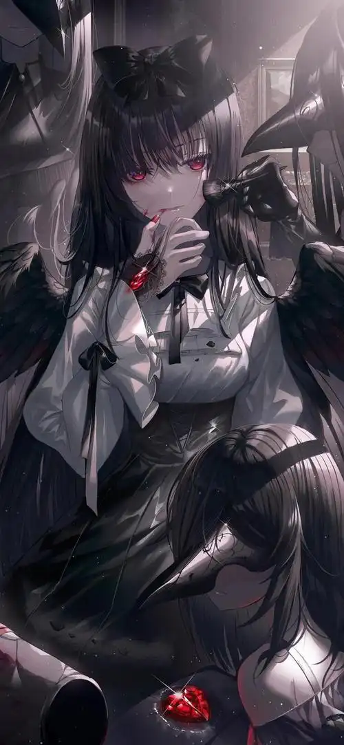 暗黑动漫御姐微丧背景图〈制作不意,拿图点赞〉(暗黑系动漫女生壁纸)