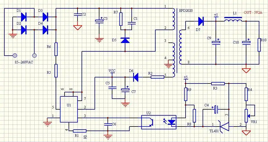 5v2a电源适配器电路图