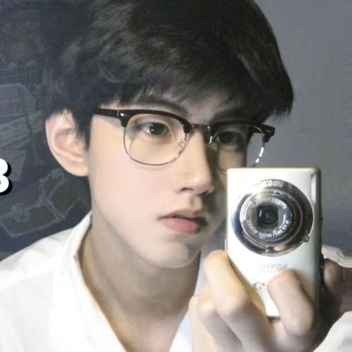 芝雅雨 斯文败类半框眼镜男潮可配度数网红百搭防蓝光眼镜商务 亮黑银