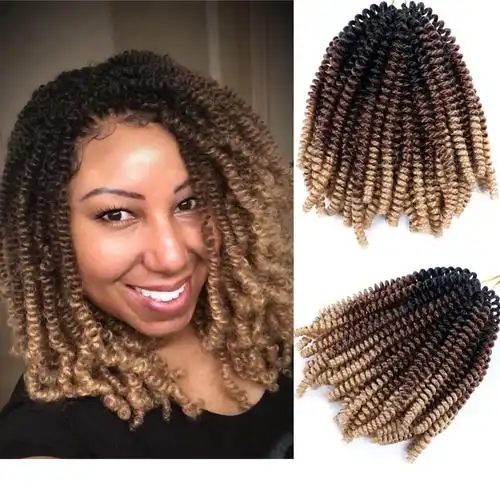 弹簧扭辫 彩色小弹簧 短款卷发 spring twist braiding hair