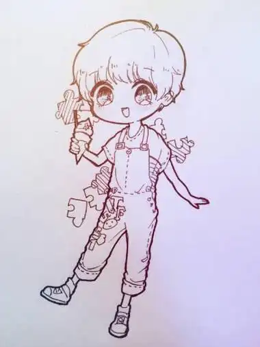 画手绘简笔画头像卡通王源王源手绘黑白简笔画头像q版王源简笔画教程