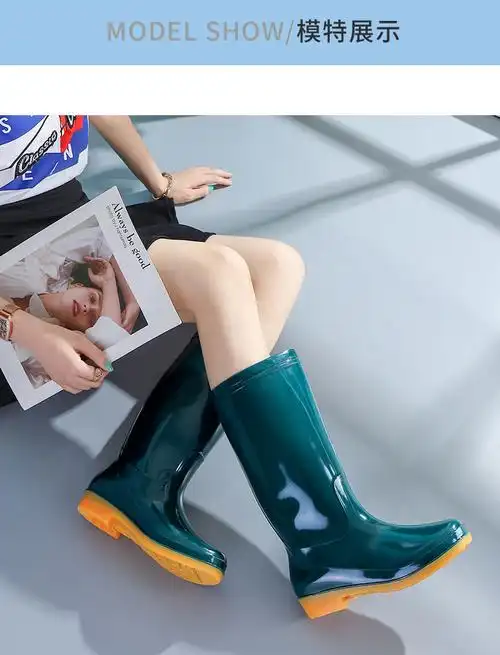 现货速发雨鞋女款新款水鞋高筒中筒雨靴成人防水防滑长胶鞋工作干活