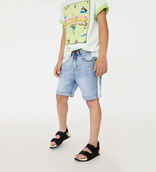 侧身镶边牛仔短裤 - 本周新品-男童 | 5-14 岁-儿童 | zara 台湾