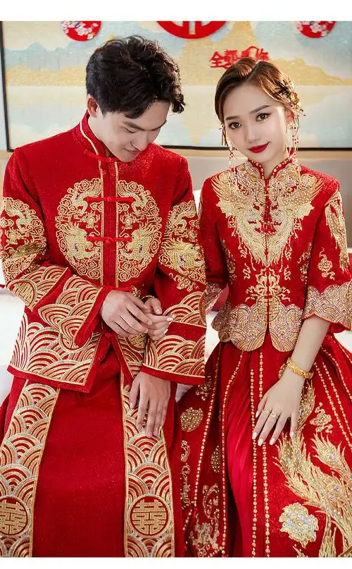 秀禾服2022年新款秀禾服春夏新娘2022年女情侣结婚龙凤褂中式嫁衣敬酒