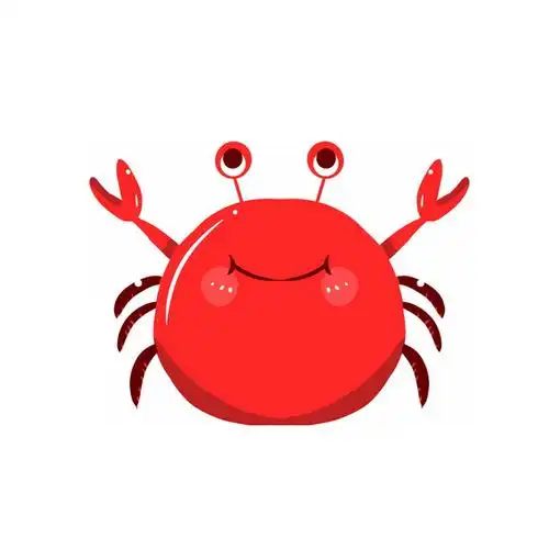 举着钳子的卡通红色螃蟹png图片素材