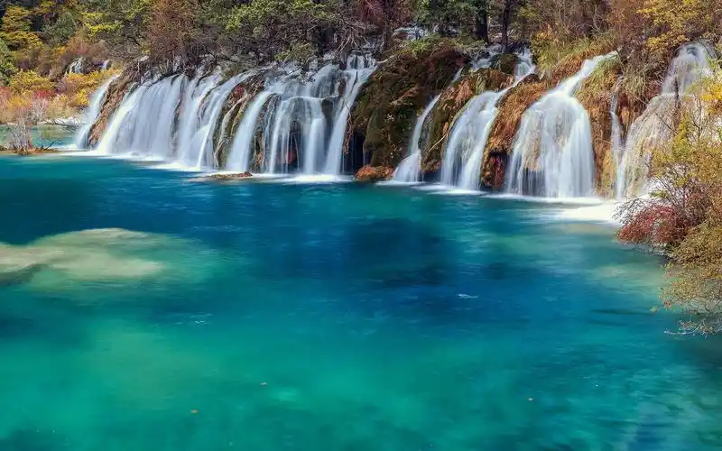 瀑布,瀑布,自然景观,电脑壁纸,壁纸中国著名景点九寨沟山水风景