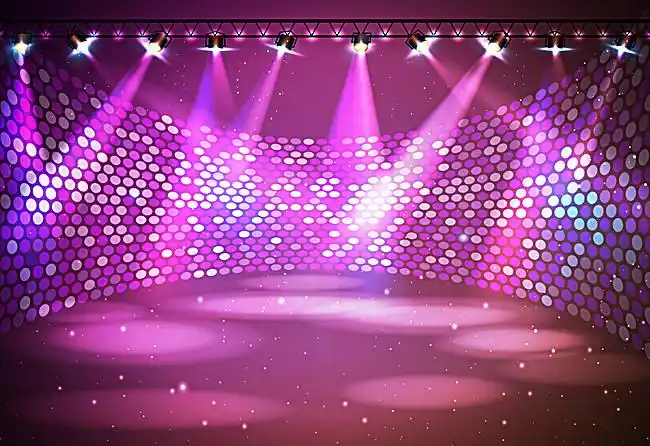 舞台矢量背景素材 紫色梦幻背景 炫彩灯光背景 大气高端舞台背景素材