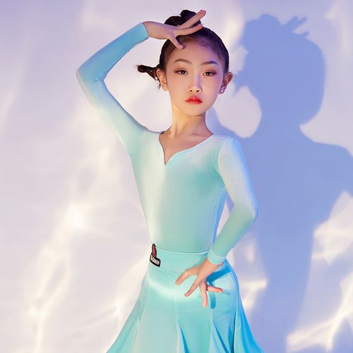 星辰丝绒质感合规规定舞服比赛儿童组女12岁拉丁舞练习套装