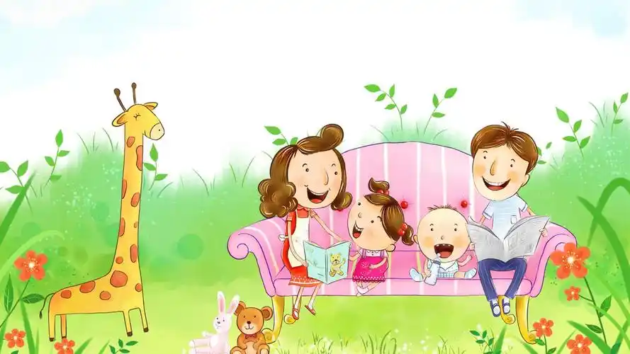 矢量幸福家庭壁纸22 - 1366x768