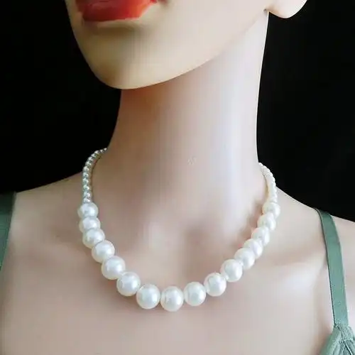 欧美夸张大珍珠项链新娘短款颈链旗袍配饰礼服项链