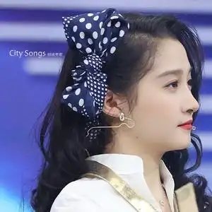 关晓彤同款发饰蝴蝶结发夹头箍带卡子蓝白色王牌对王牌女韩版可爱