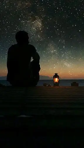 夜晚孤寂落寞的背影图片