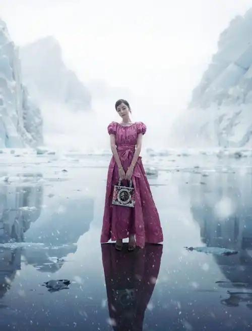 大使@dear-迪丽热巴身穿2024早春系列亮相,一袭玫红色裙装娇嫩大气