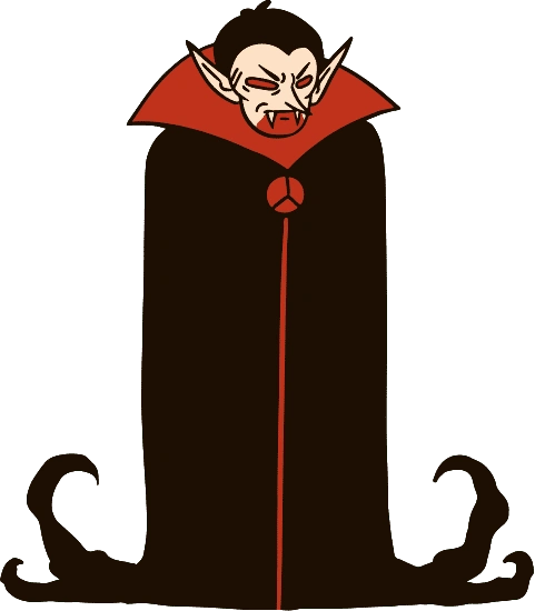 万圣节简约神秘彩色手绘插画元素吸血鬼