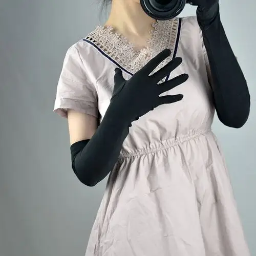 浪莎官方防晒手套21年新款触屏防晒长袖手套夏季薄款女过肘透气排汗