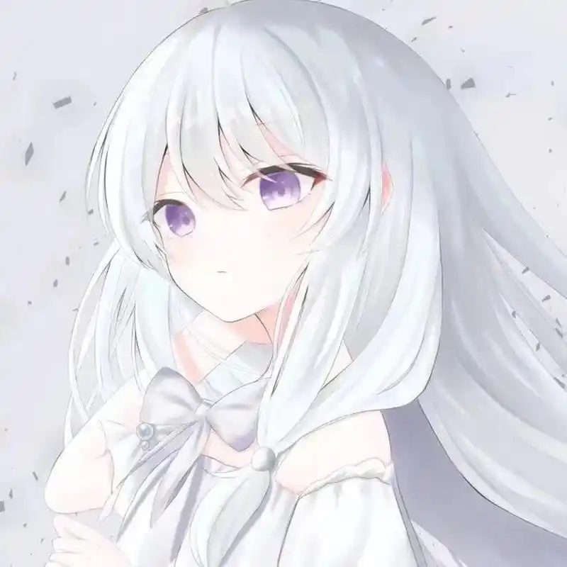 好看的治愈系白发动漫女生头像