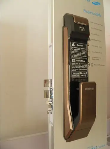 铜门指纹锁 三星p718 大门锁 古铜色 搬家礼物 原装进口