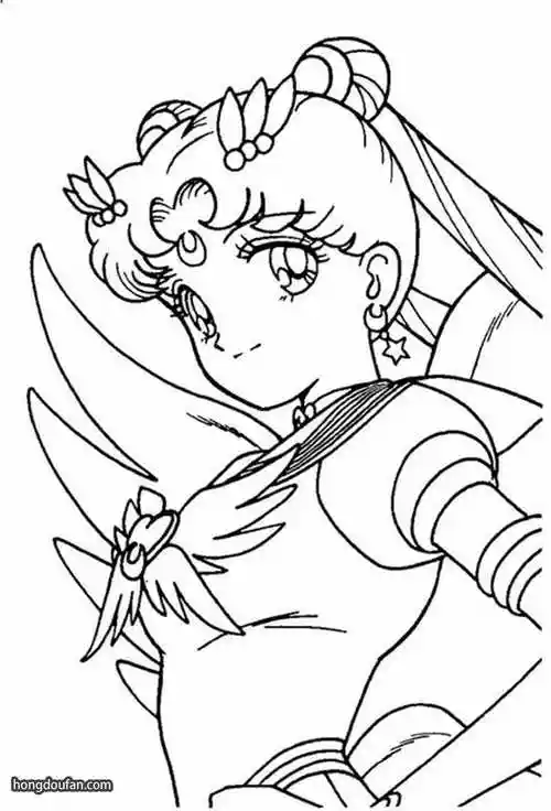 微笑的美少女战士月野兔漫画公主涂色简笔画大全