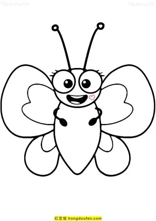 加涂色(10张孩子们都可以轻松学习绘画的漂亮蝴蝶卡通儿童简笔画)(9)