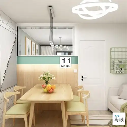 闵行区东兰路50现代轻奢两室一厅客餐厅装修效果图