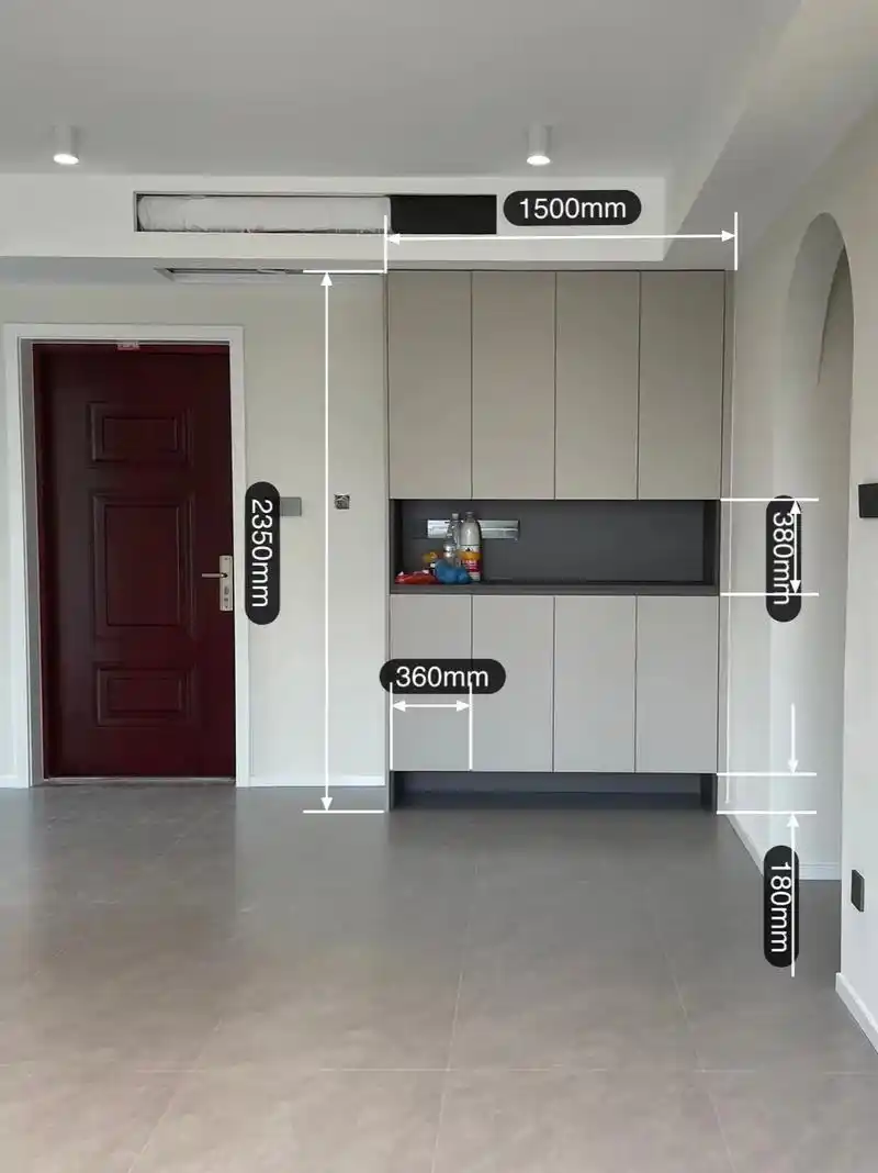 装修分享丨入户鞋柜详细尺寸90内附设计稿.