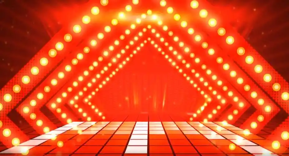 红色喜庆春节晚会公司企业年会led舞台背景高清视频素材