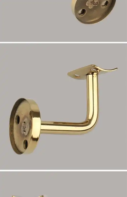 钛金楼梯扶手托架金色不锈钢304靠墙扶手支架加长扶手支撑配件亮光