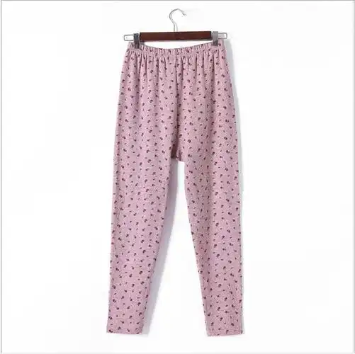 秋裤蝶薇中老年人护膝加厚保暖女纯棉妈妈敞口线裤保暖裤