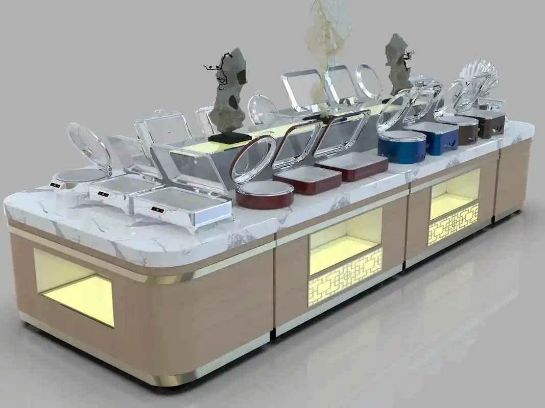 自助餐台设计摆放效果图,联系我定做.#创作灵感 #智慧餐厅 - 抖音