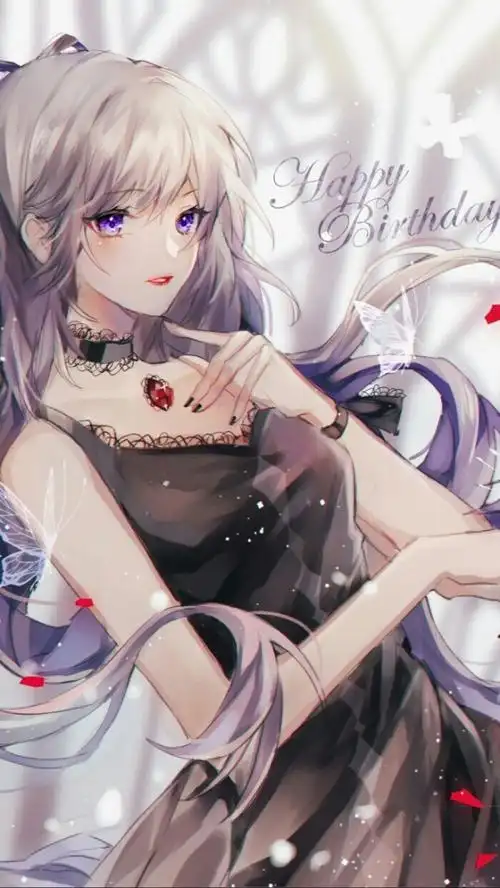 白发紫眸动漫女