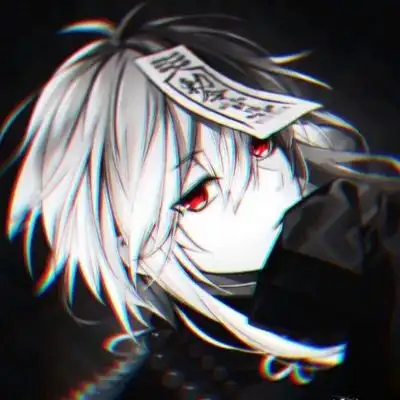 红瞳黑白动漫男生头像 念七