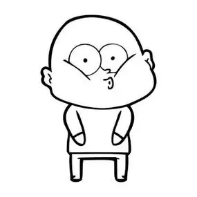 卡通光头男子的矢量插图照片