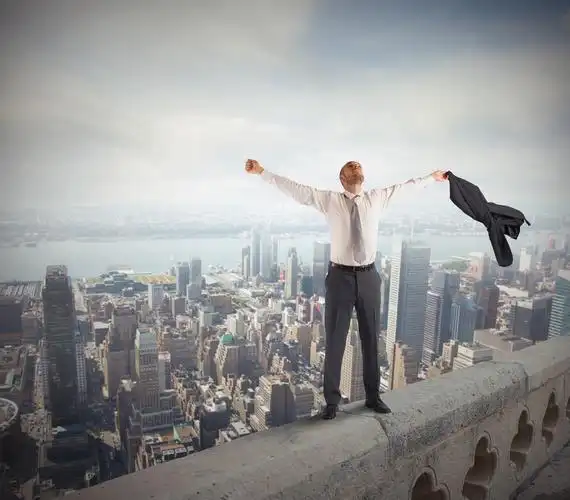 成功,雄心壮志,商务人士,上面,建筑