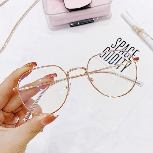 新款防蓝光眼镜复古记忆脚不规则平光眼镜框网红学生近视成品框架