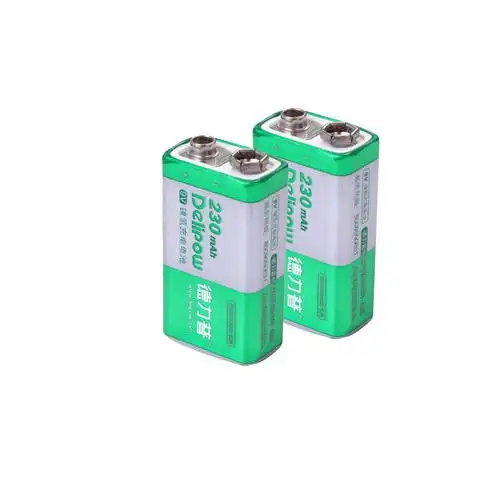 德力普9v充电电池 大容量9伏9v230mah无线麦克风充电电池230毫安6f22