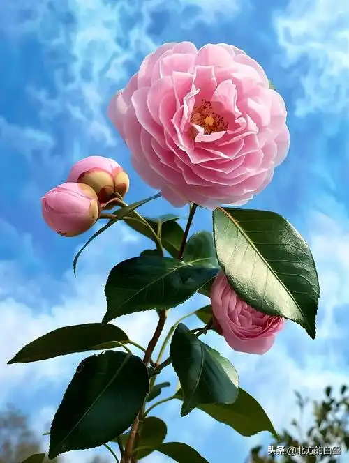 蓝天,小花,淡雅