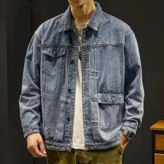rhck复古牛仔衣外套男宽松春秋季男士休闲工装夹克男美式做旧水洗上衣