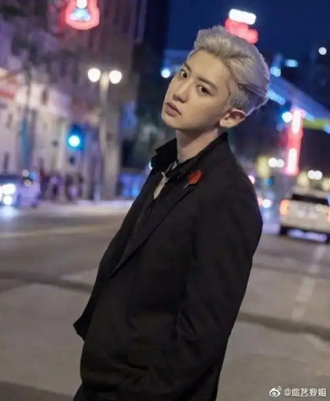 朴灿烈,梳了银发大背头的人间王子