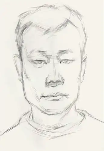 图南画室丨男青年正面素描头像教学讲解丨联考校考素描头像高分卷