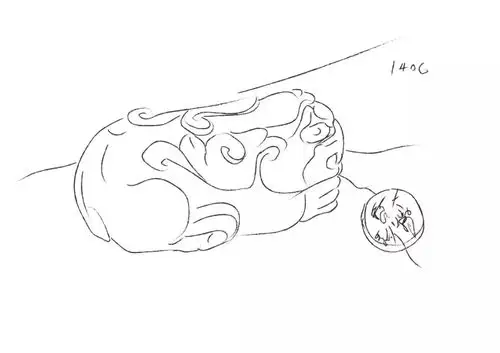 (大嘴貔貅1406设计手稿)而大嘴貔貅紫禁祥瑞1406貔貅,是以此典故命名