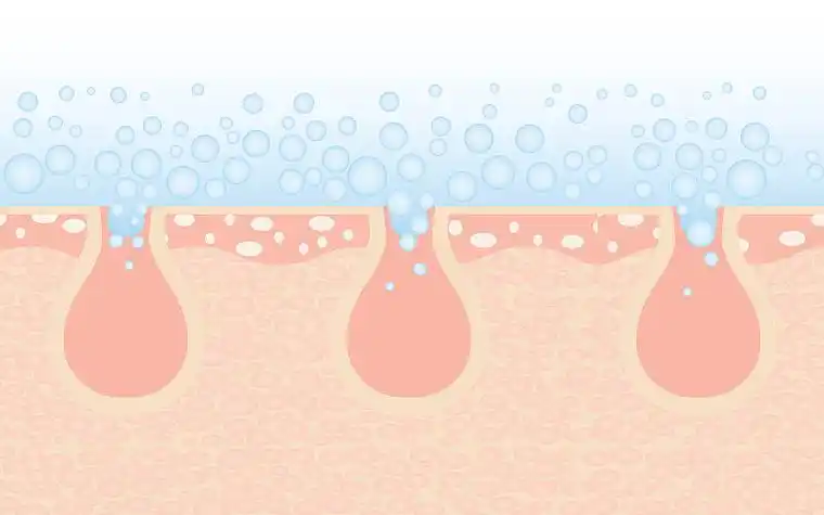 深层疏通毛孔肌肤护理.皮肤清洁.插画素材