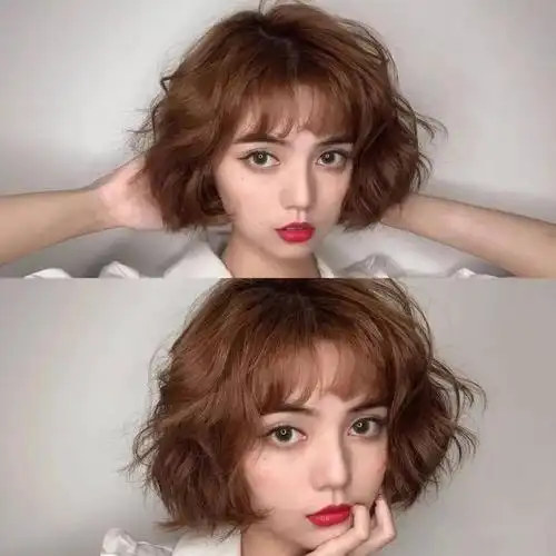 一般黑色的头发是很容易显土显老气的,和烫发造型就不是很搭.