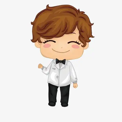 白色西装领结大头男孩