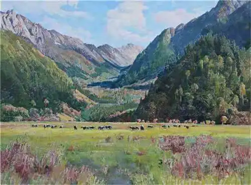 《九寨沟甘海子》120×90cm