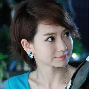 满55包邮 爱情睡醒了戚薇佩戴蓝水晶耳环 无耳洞耳环 耳夹 夹式 新品