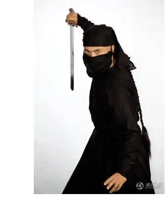 古装夜行衣黑衣人服强盗山贼土匪蒙面人日本忍者演出服装黑色