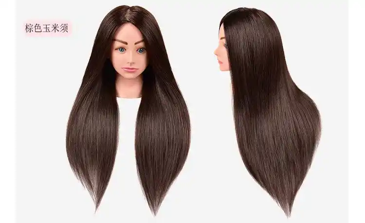 假发头模仿真发模特头练习盘发编发化妆造型彩色假人头美发公仔头