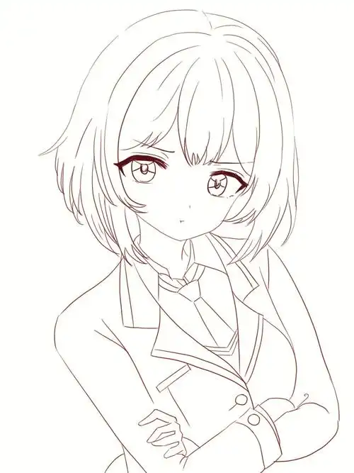 绘画教程  #二次元  #板绘线稿练习  #每日一画